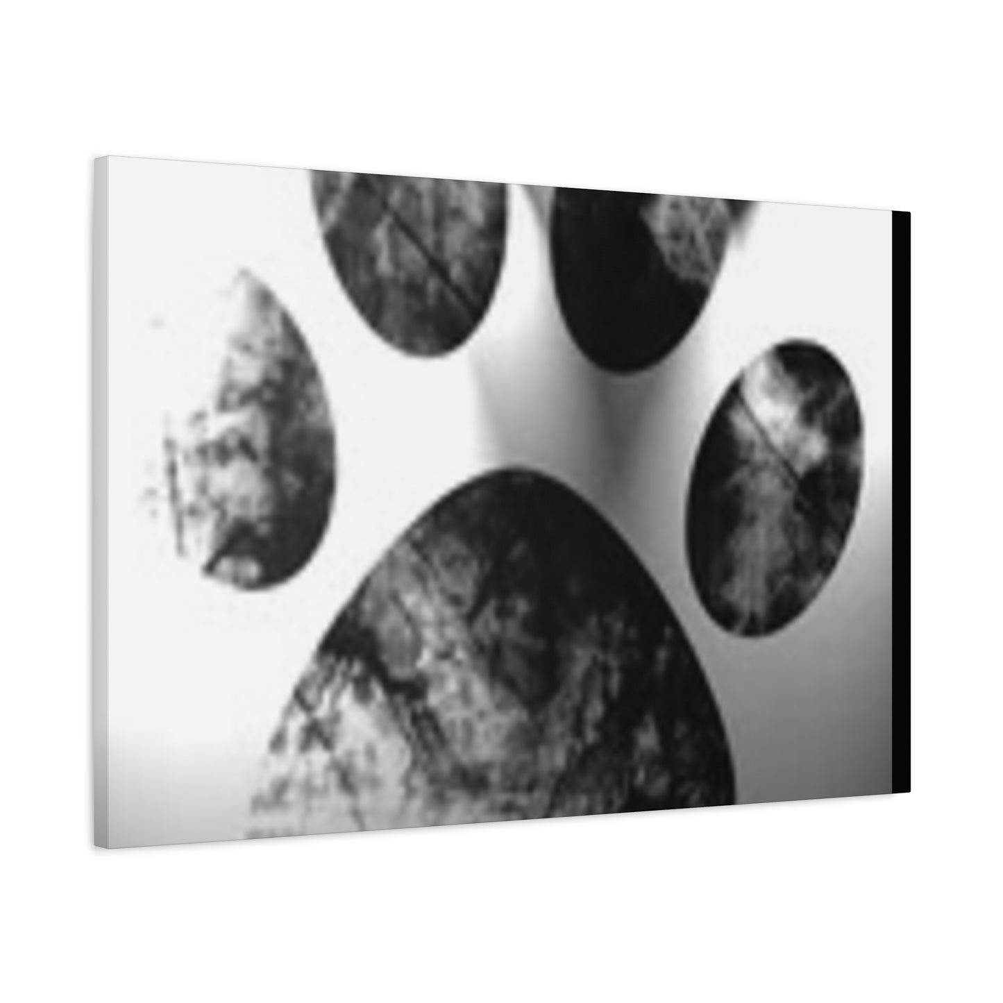 Black Paw Print Canvas Art - Modern Animal Decor for Pet Lovers