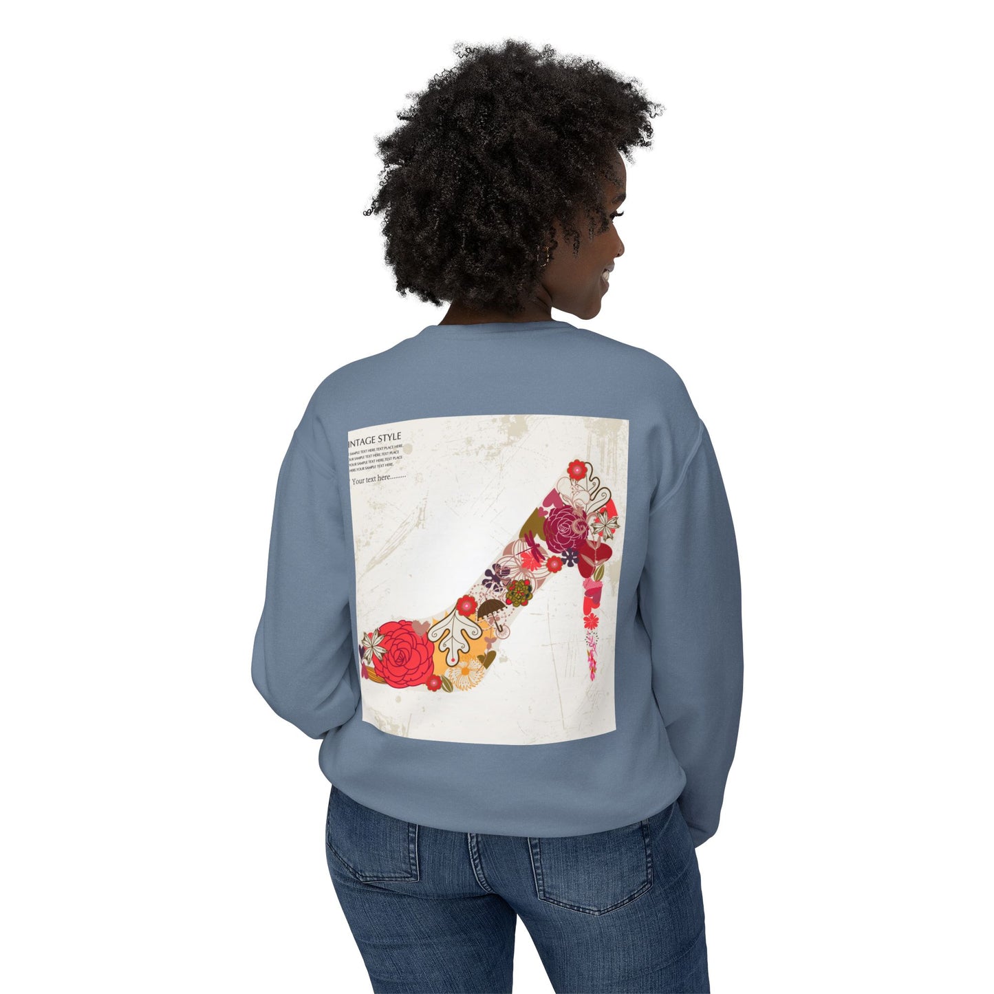 Vintage Floral High Heel Unisex Crewneck Sweatshirt | Stylish & Comfortable