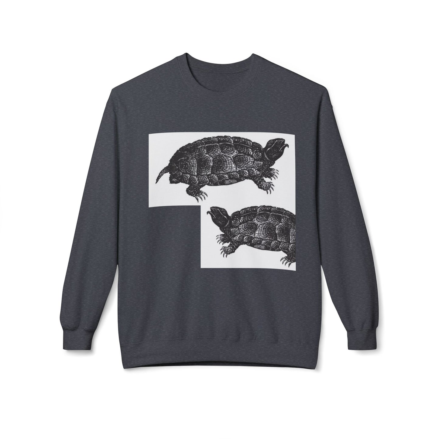 Vintage Turtle Graphic Fleece Crewneck Sweatshirt