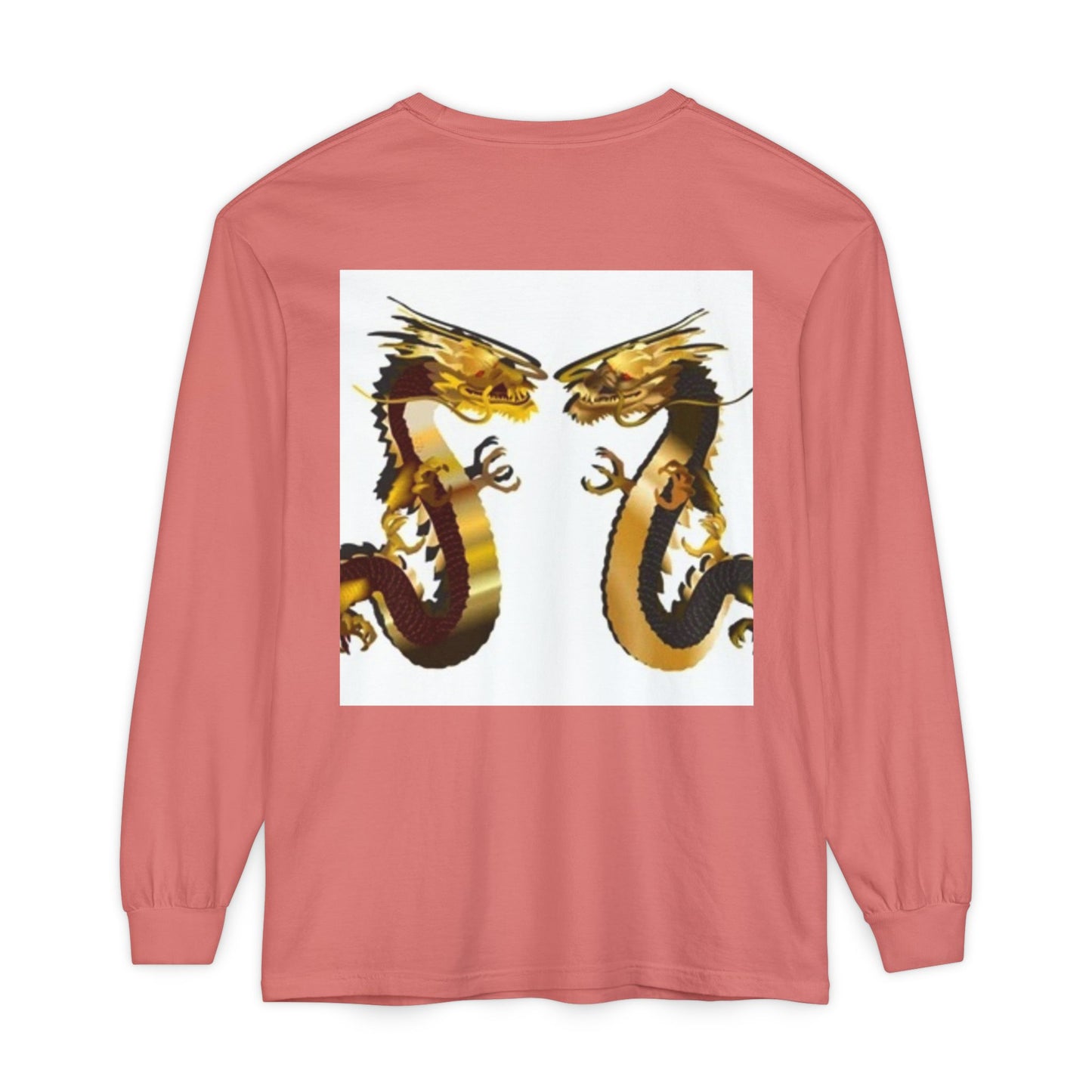 Dragon Duel Unisex Long Sleeve T-Shirt - Garment-Dyed Art Tee