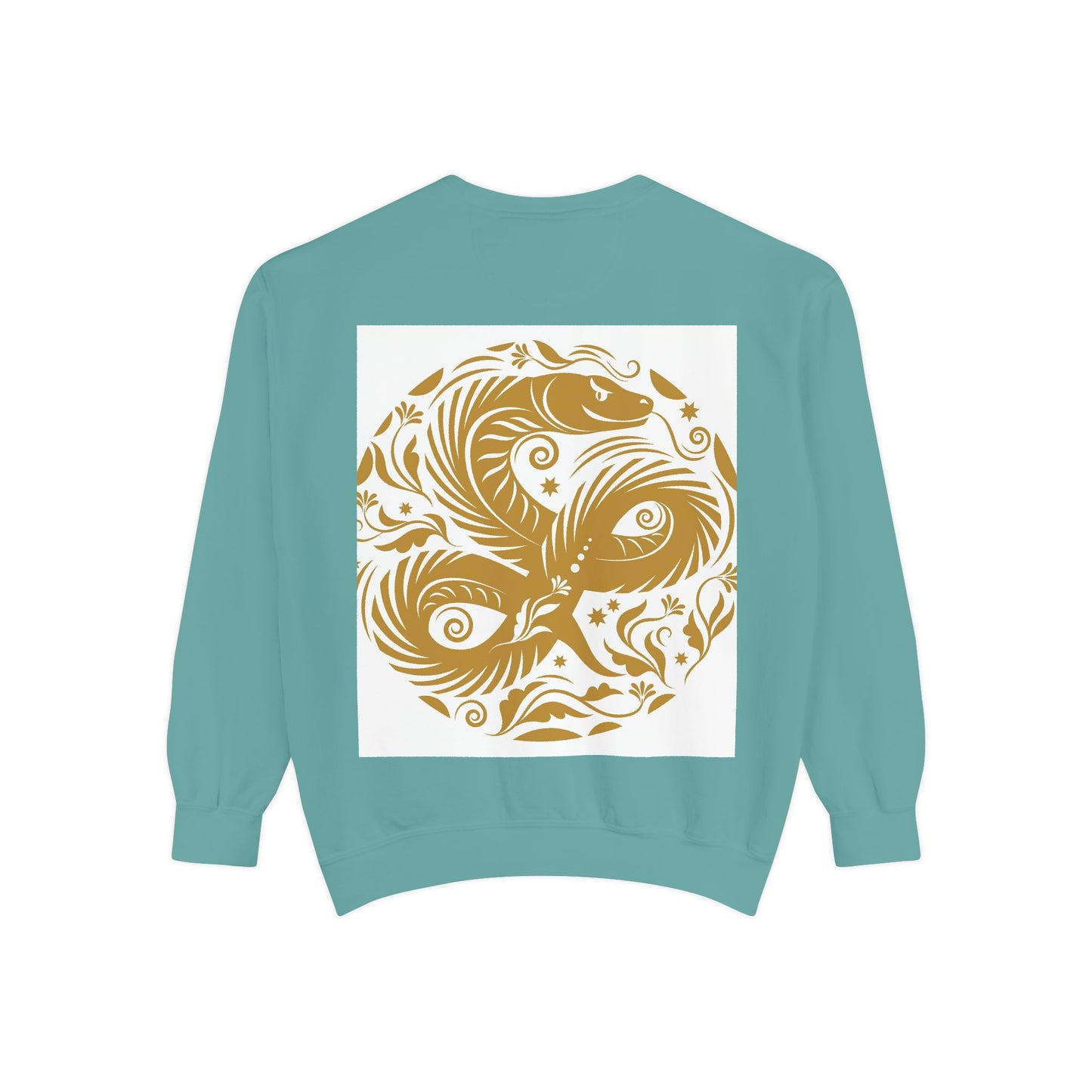 Cultural Vibe Unisex Garment-Dyed Sweatshirt - Tribal Mask & Animal Design