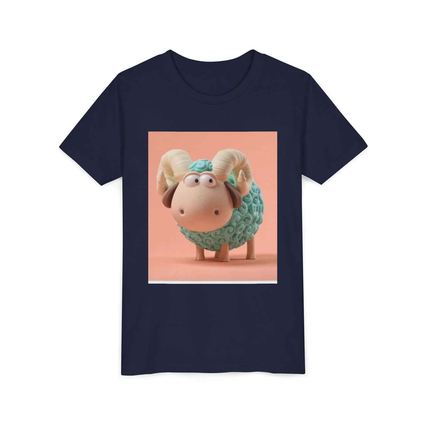 Cute Cartoon Sheep Youth Short Sleeve Tee - Fun and Whimsical Kids Shirt
