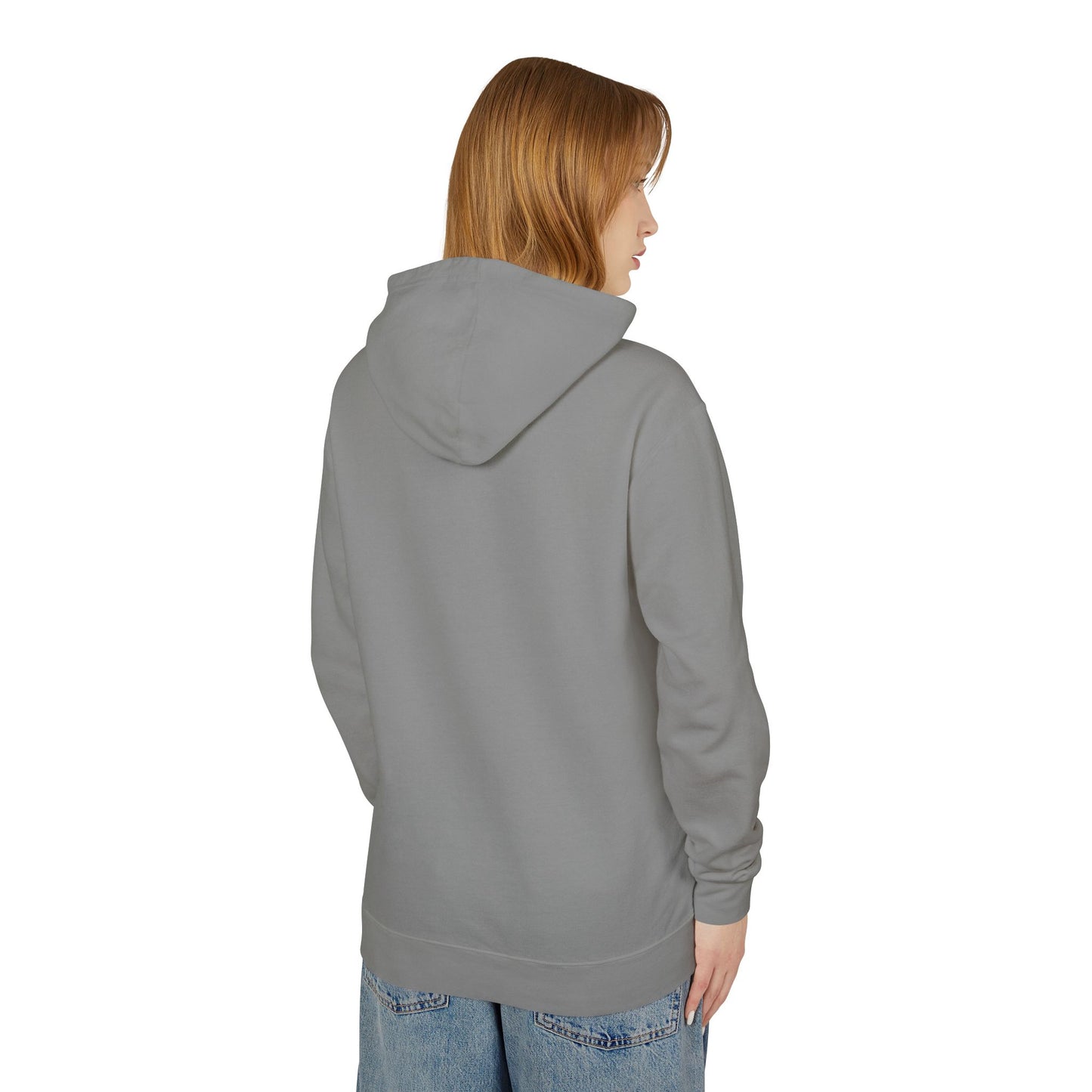 Eco-Friendly Unisex Lightweight Hooded Sweatshirt - Hands and Fish Design