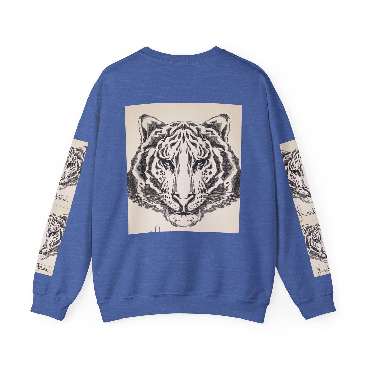 Artistic Tiger Print Crewneck Sweatshirt – Unisex Heavy Blend