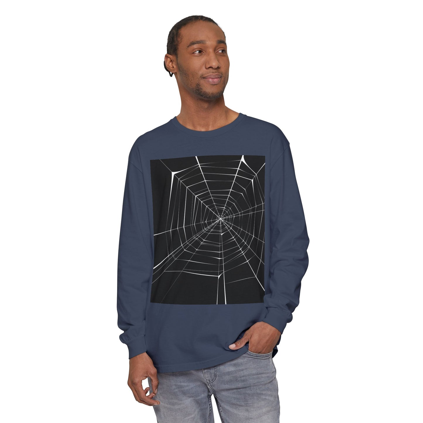 Spooky Spiderweb Long Sleeve T-Shirt - Unisex Halloween Apparel