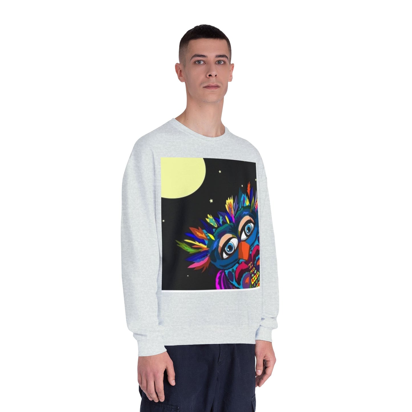 Colorful Night Owl Crewneck Sweatshirt - Unisex NuBlend® Sweatshirt