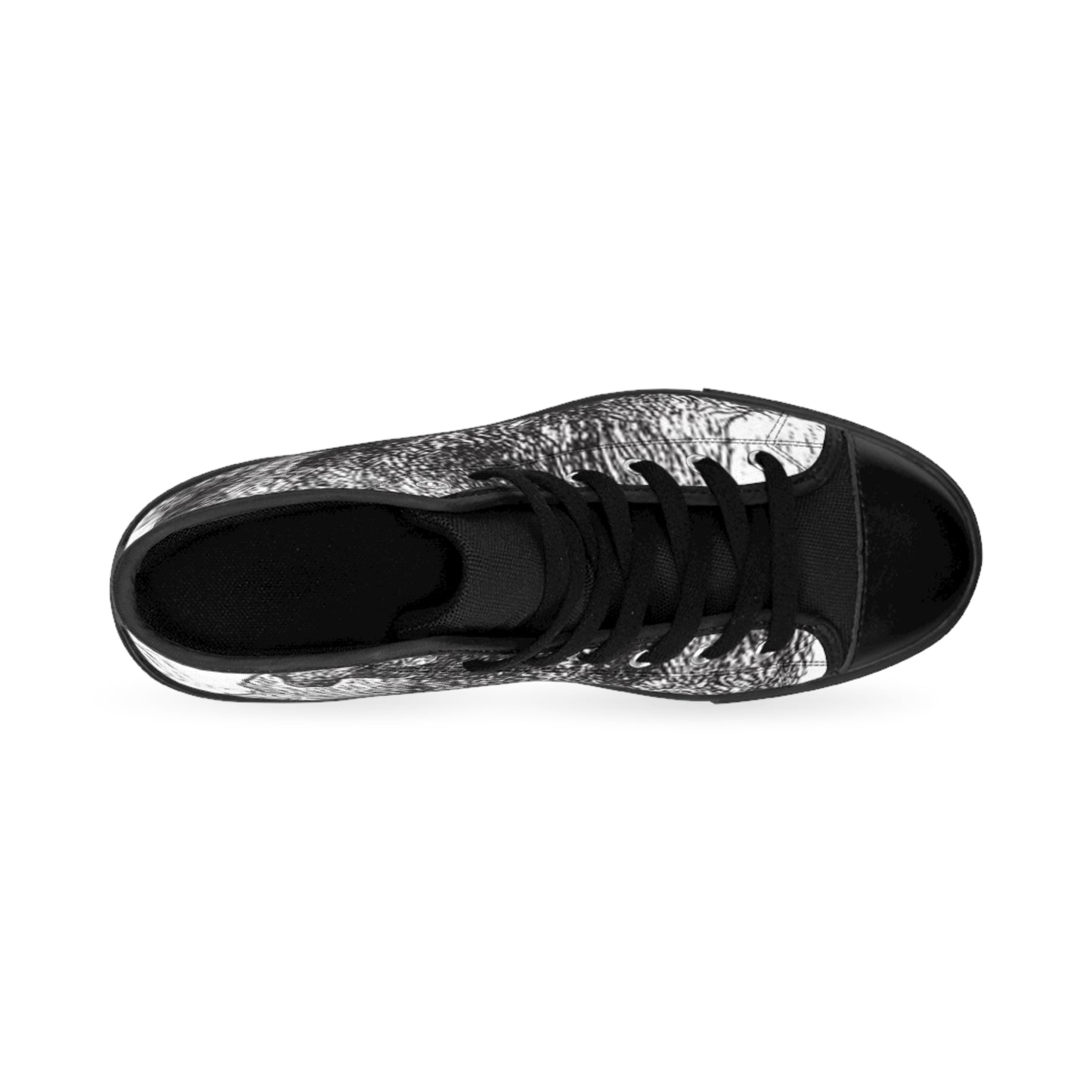 Artistic Men's Classic Sneakers - Unique Black and White High Tops