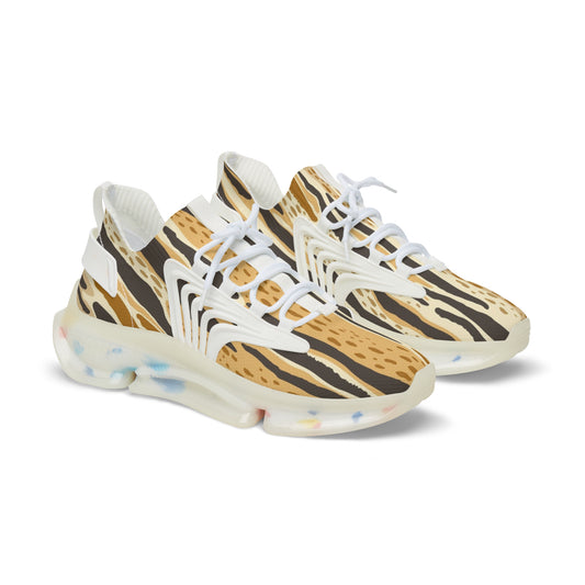 Men's Wild Animal Print Mesh Sneakers - Lightweight, Trendy Footwear for Casual Style