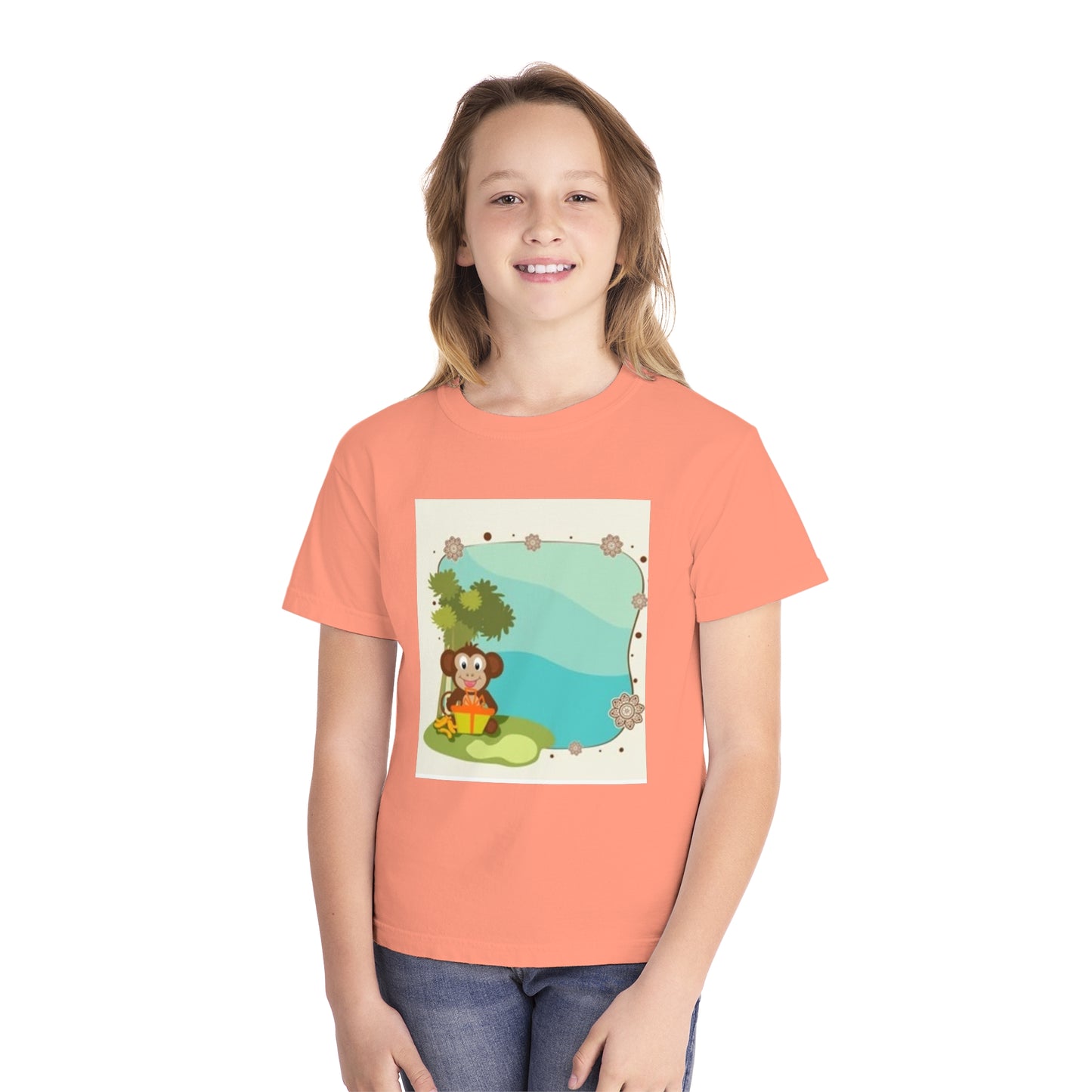 Cute Monkey Youth Midweight Tee - Perfect for Playful Days