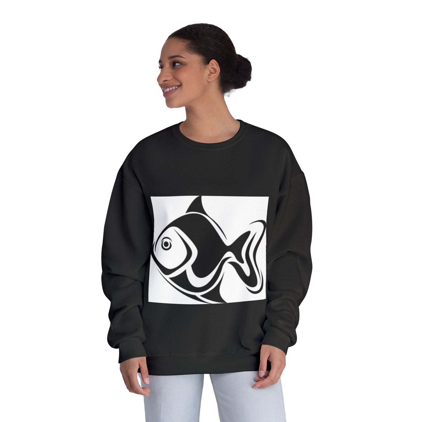 Cute Fish Design Unisex Crewneck Sweatshirt | Cozy Gift for Animal Lovers