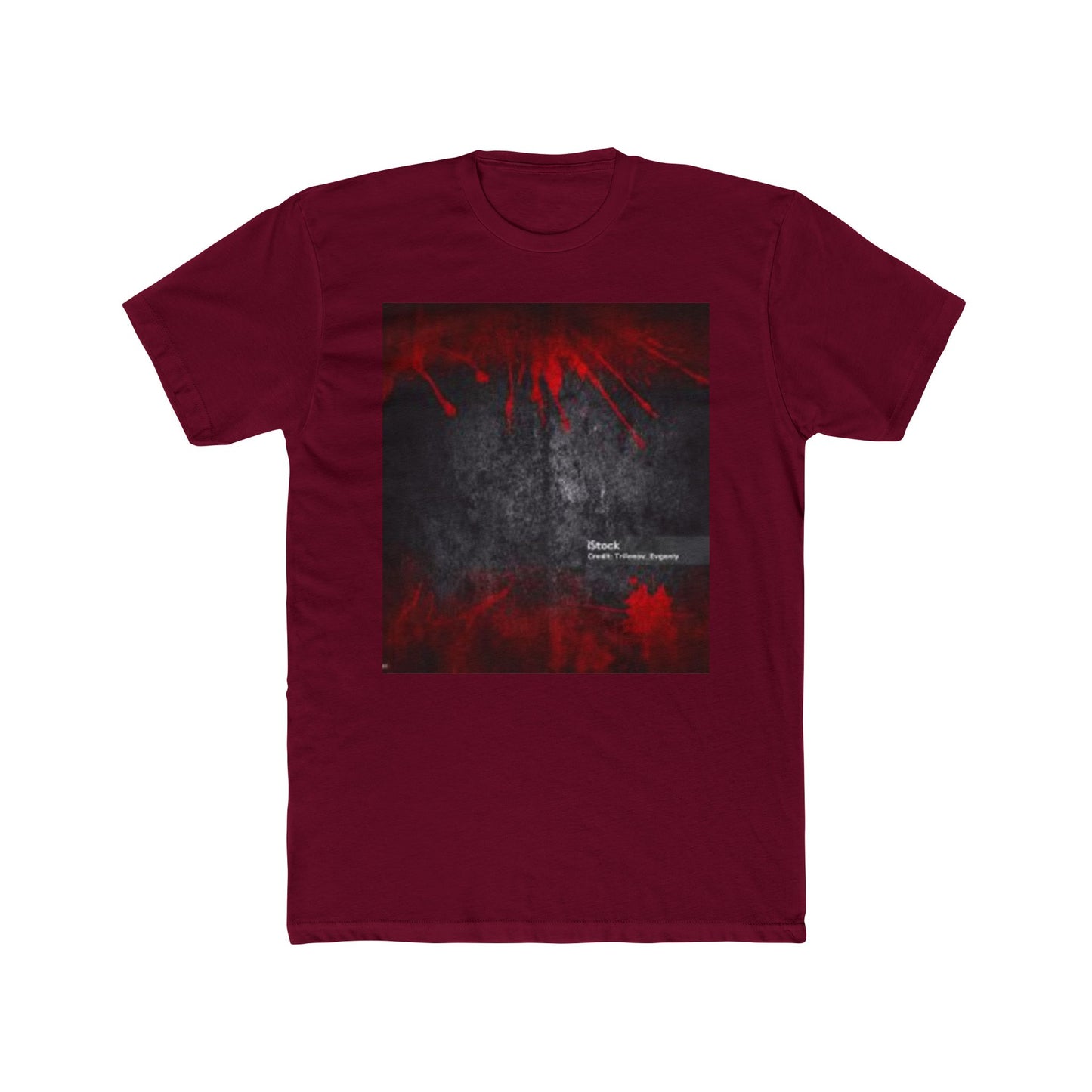 Unisex Cotton Crew Tee - Edgy Red Abstract Design