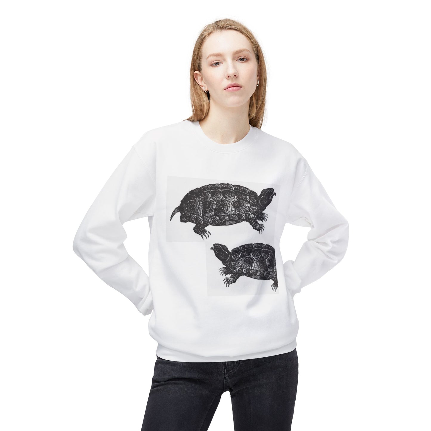 Vintage Turtle Graphic Fleece Crewneck Sweatshirt