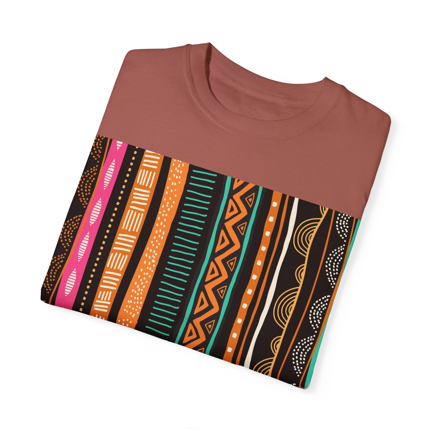 Vibrant Graphic Unisex T-Shirt - Colorful Tribal Stripes Design