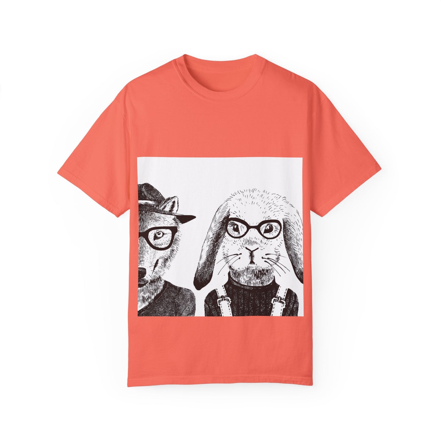 Whimsical Animals Graphic T-Shirt - Cool Fox & Panda Design
