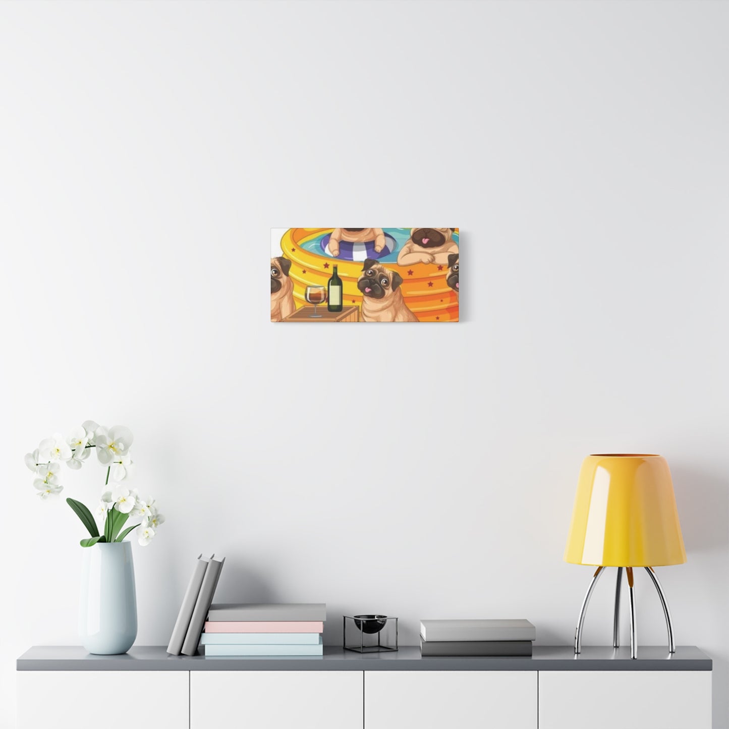 Pug Pool Party Canvas Art - Fun Pet Decor