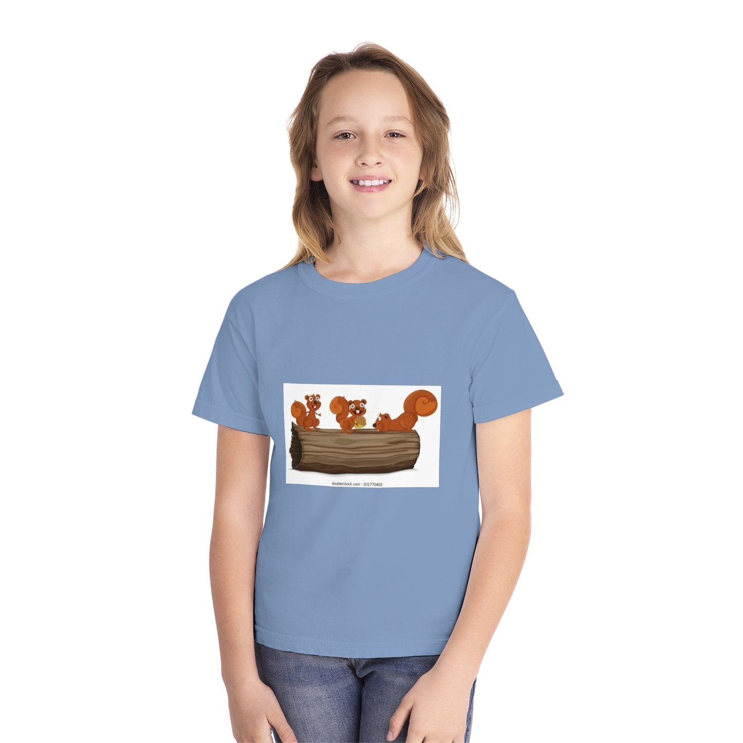 Playful Squirrel Youth Tee - Fun Animal Graphic T-Shirt for Kids
