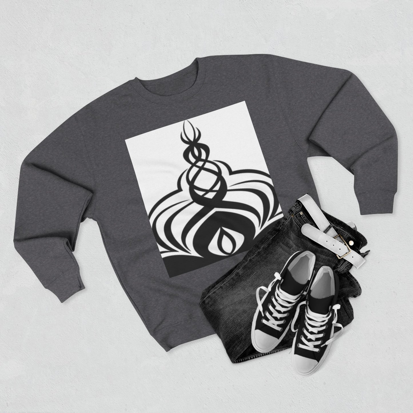 Modern Unisex Crewneck Sweatshirt with Abstract Design