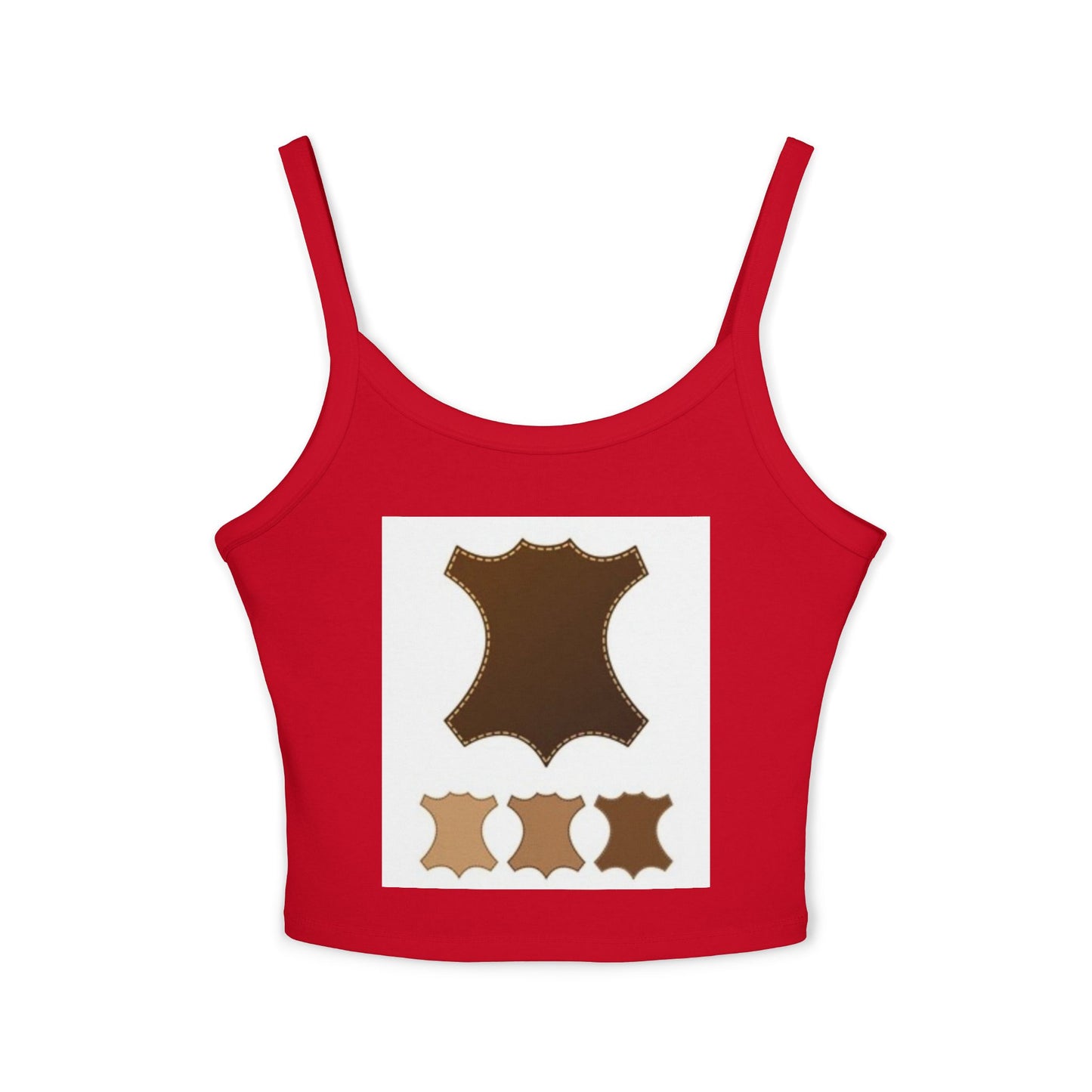 Stylish Women's Spaghetti Strap Tank Top with Leather Design