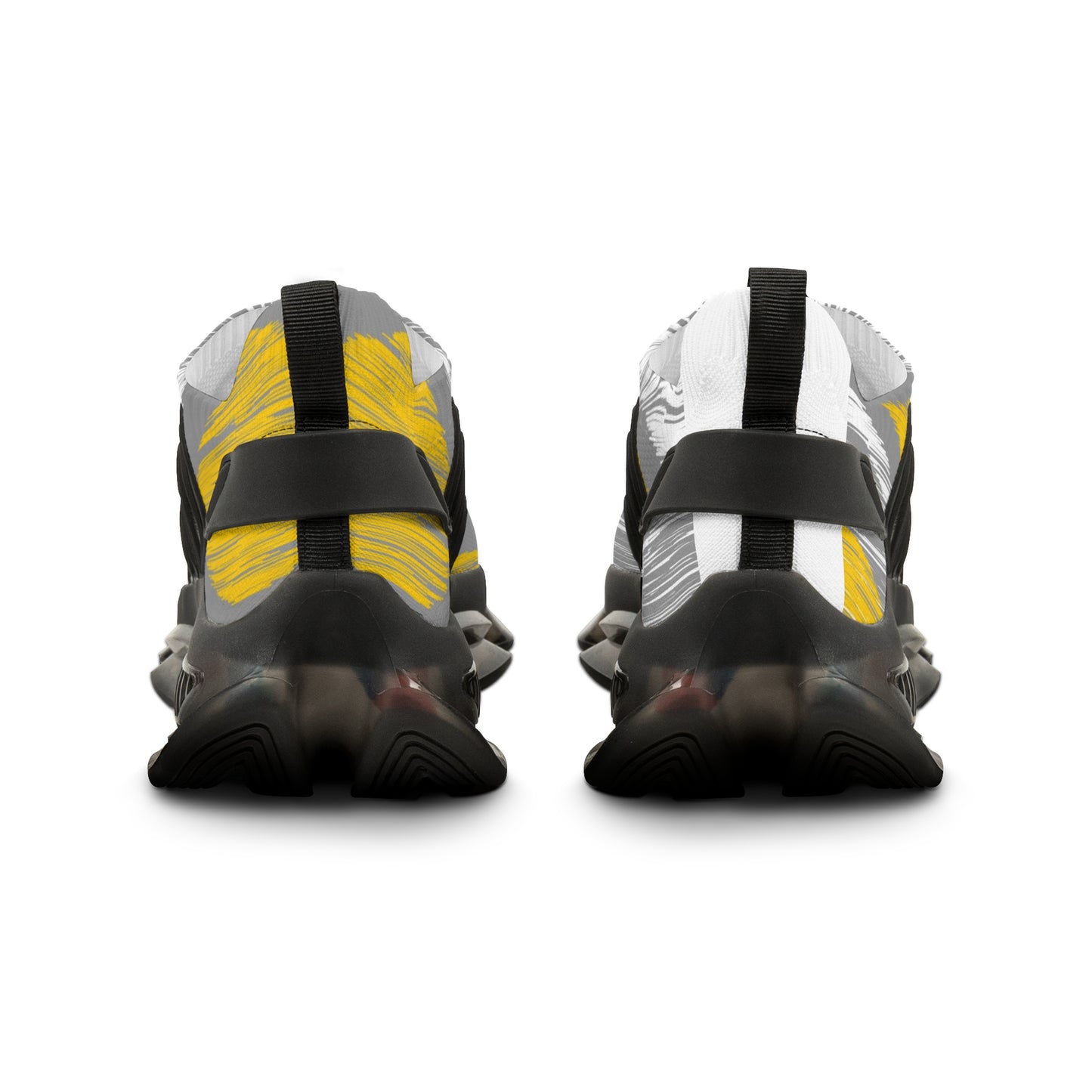 Stylish Men's Mesh Sneakers - Trendy Athletic Shoes with Gray & Yellow Design