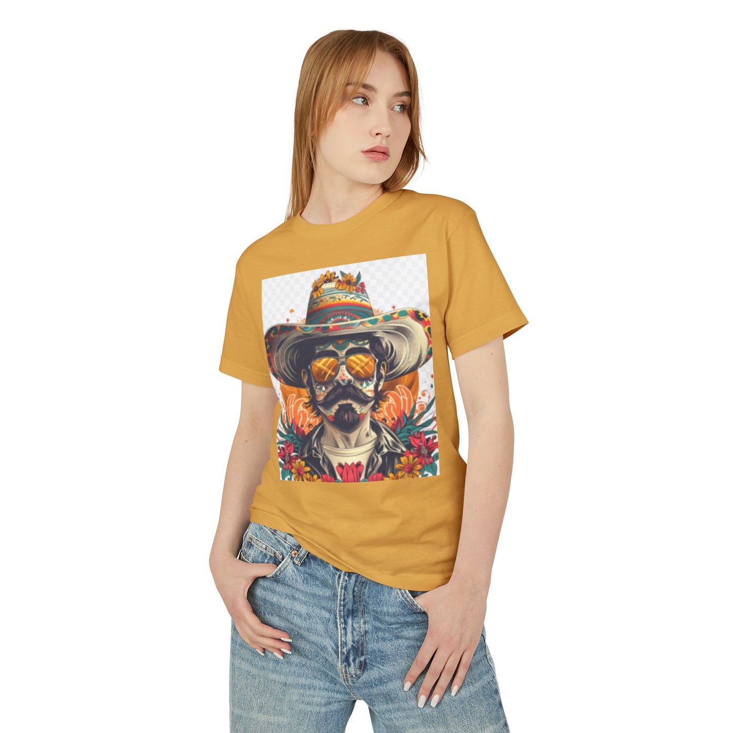 Day of the Dead Heavyweight Cotton Tee - Vintage Skull Design