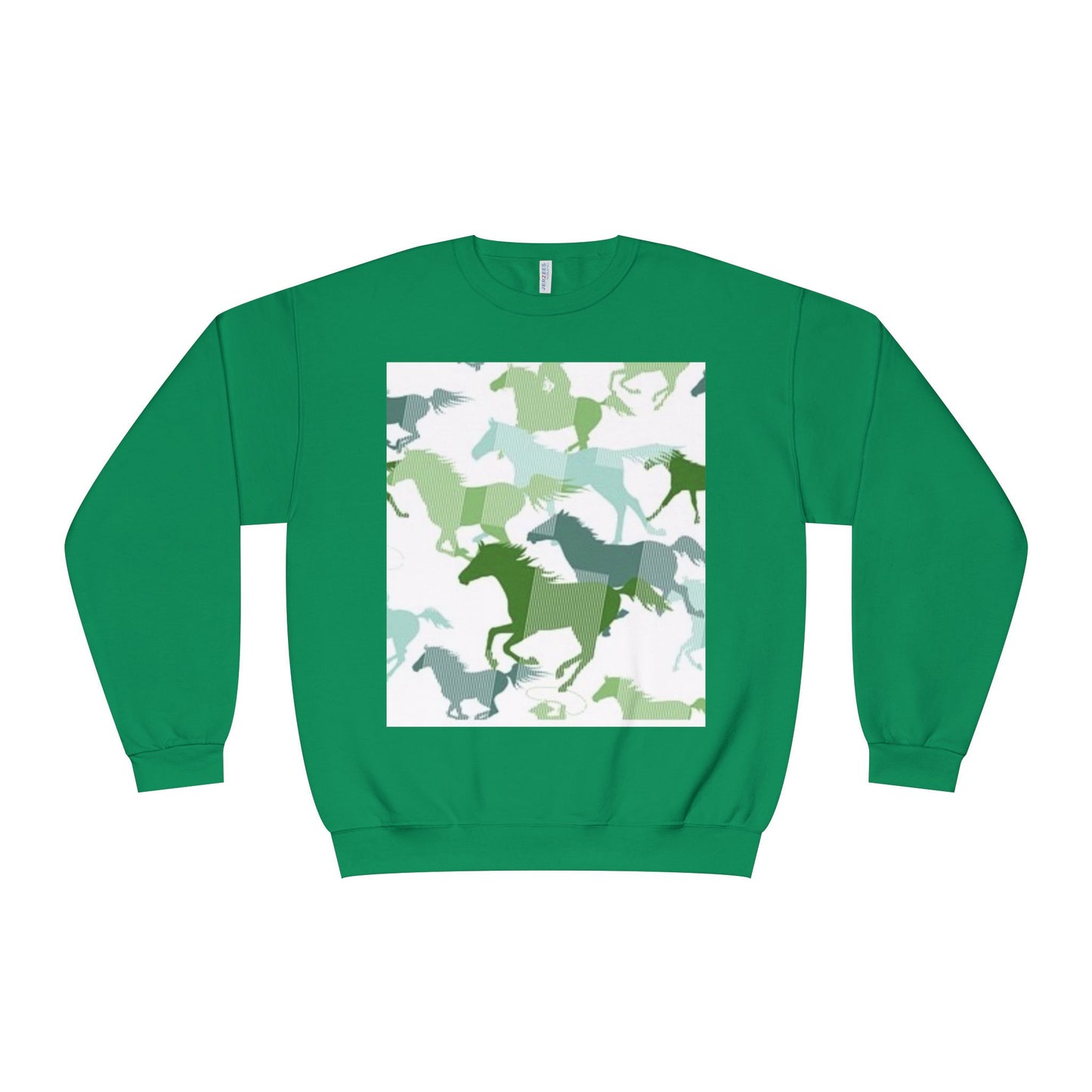 Equestrian Spirit Unisex Crewneck Sweatshirt - Green Horse Design