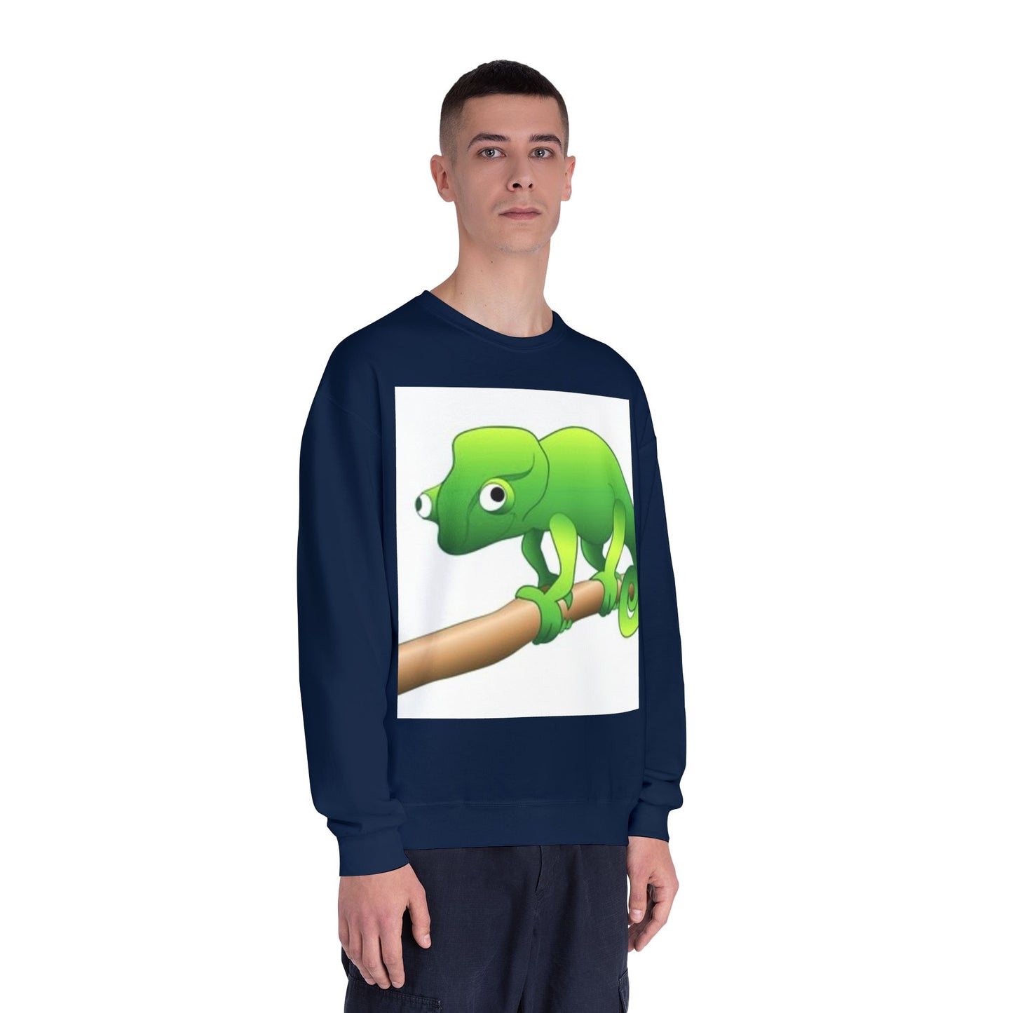 Charming Green Chameleon Sweatshirt - Cozy Unisex Crewneck for Nature Lovers