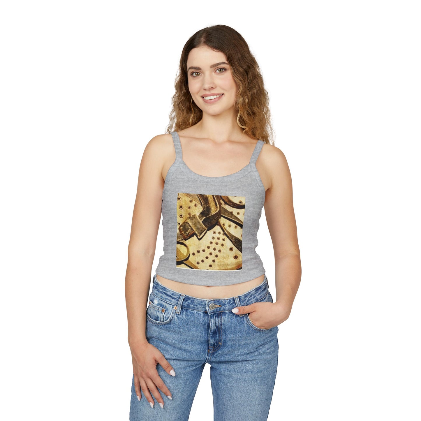 Artistic Women's Spaghetti Strap Tank Top - Stylish Summer Wear
