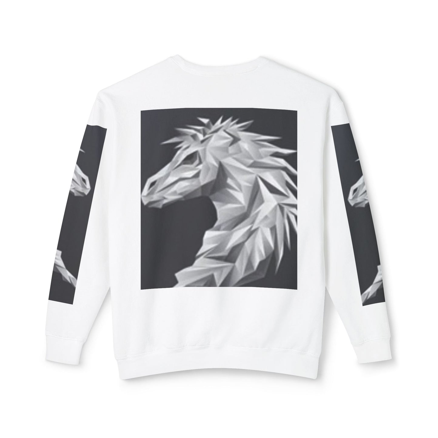 Unisex Lightweight Crewneck Sweatshirt - Stylish Geometric Horse Design