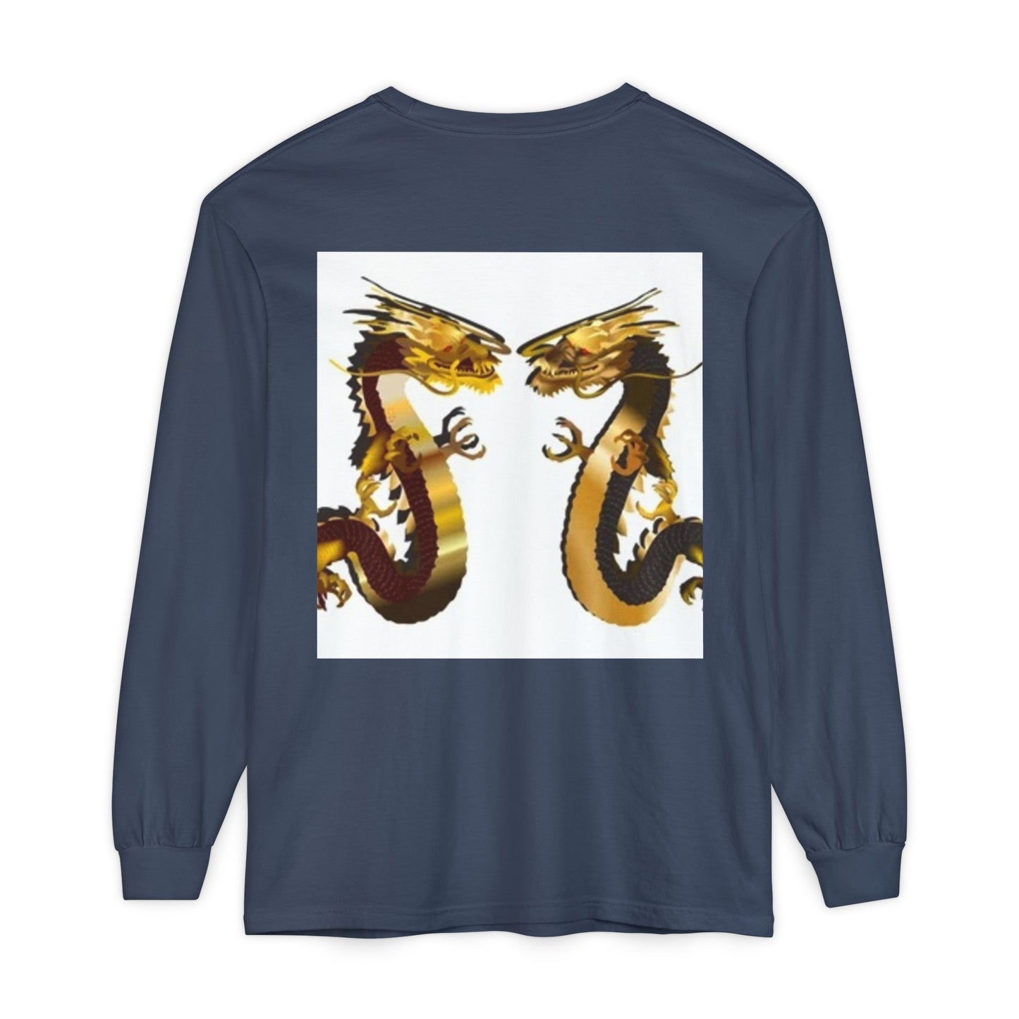 Dragon Duel Unisex Long Sleeve T-Shirt - Garment-Dyed Art Tee