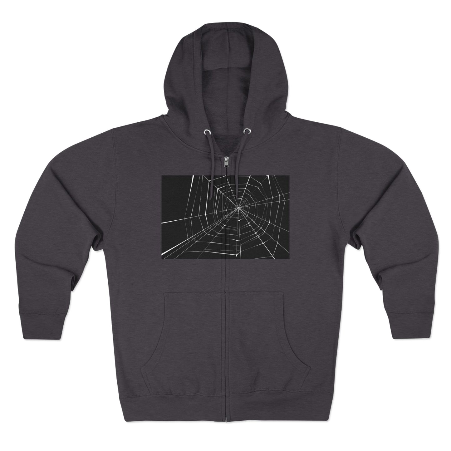 Sleek Spiderweb Unisex Zip Hoodie – Perfect for Halloween or Casual Wear