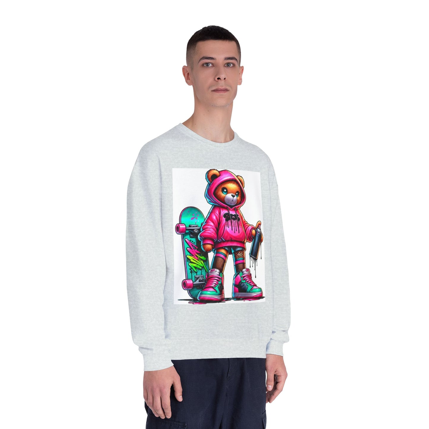 Skater Bear Crewneck Sweatshirt - Fun Streetwear Style