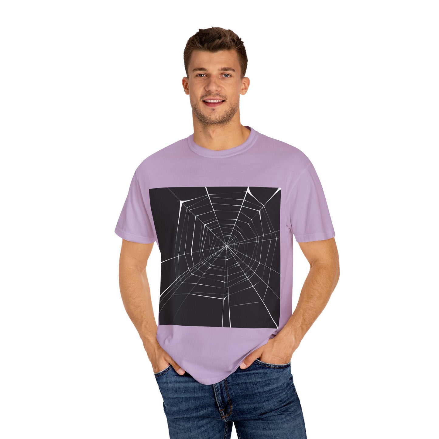 Spooky Spider Web Unisex Garment-Dyed T-Shirt