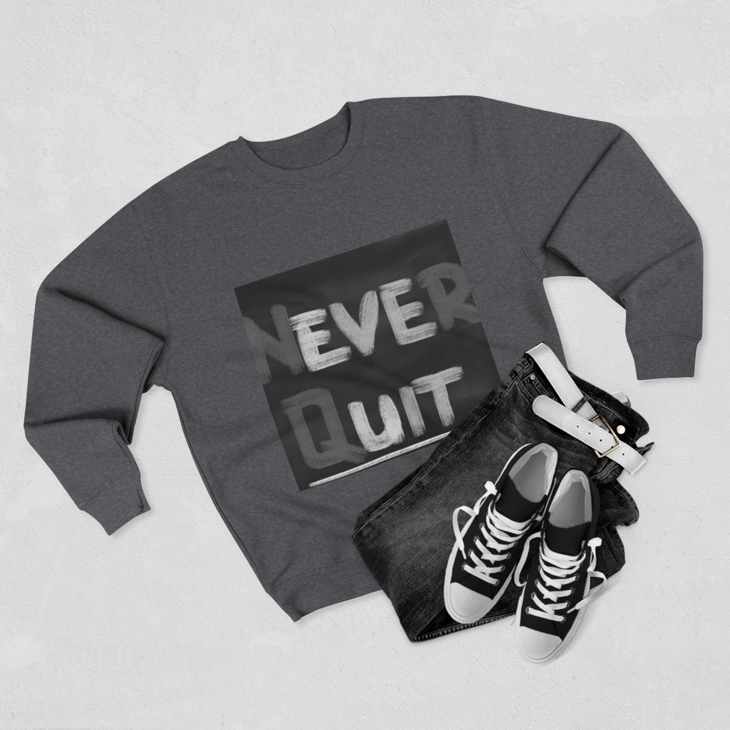 Artistic Black & White Floral Unisex Crewneck Sweatshirt