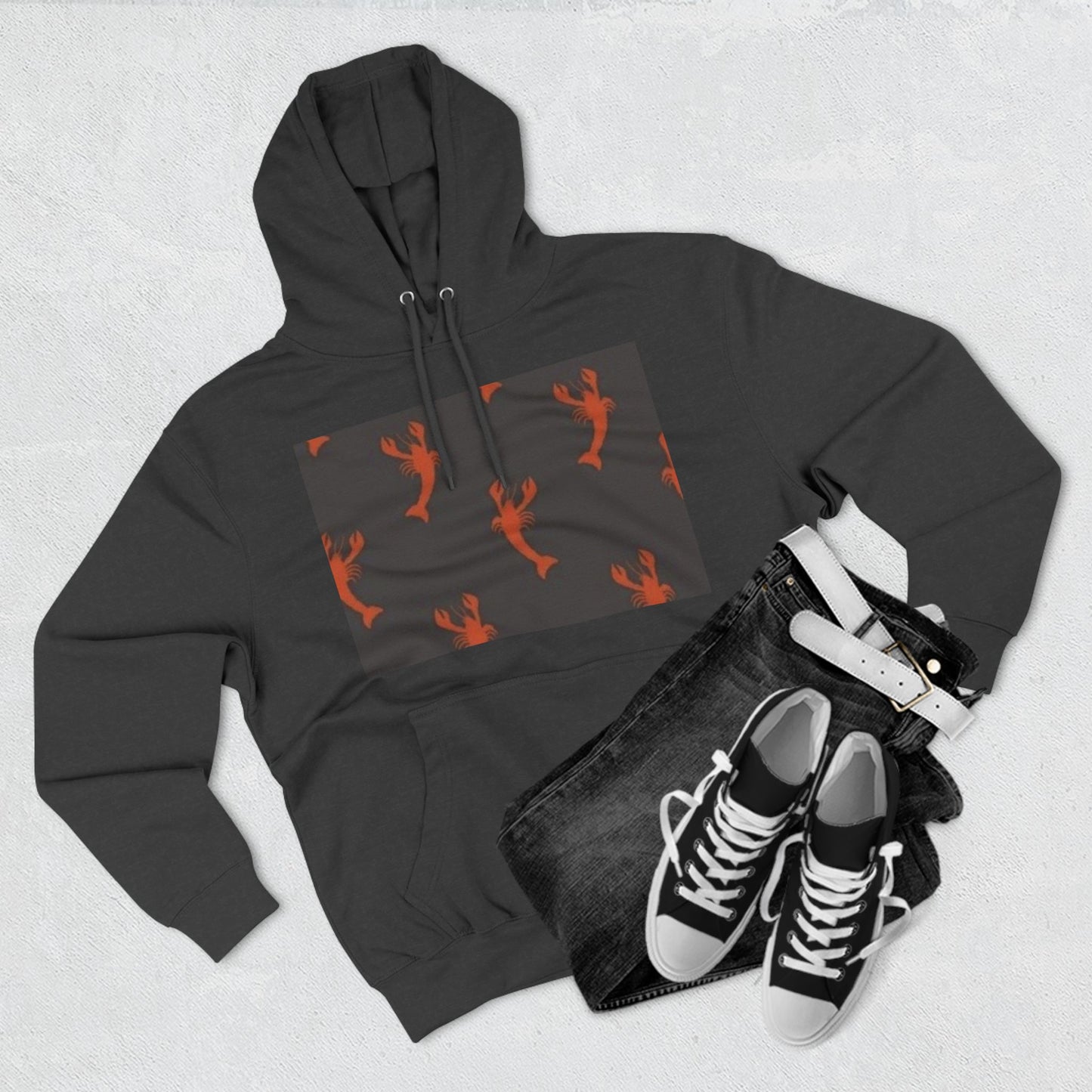 Lobster Print Fleece Hoodie - Perfect for Seafood Lovers