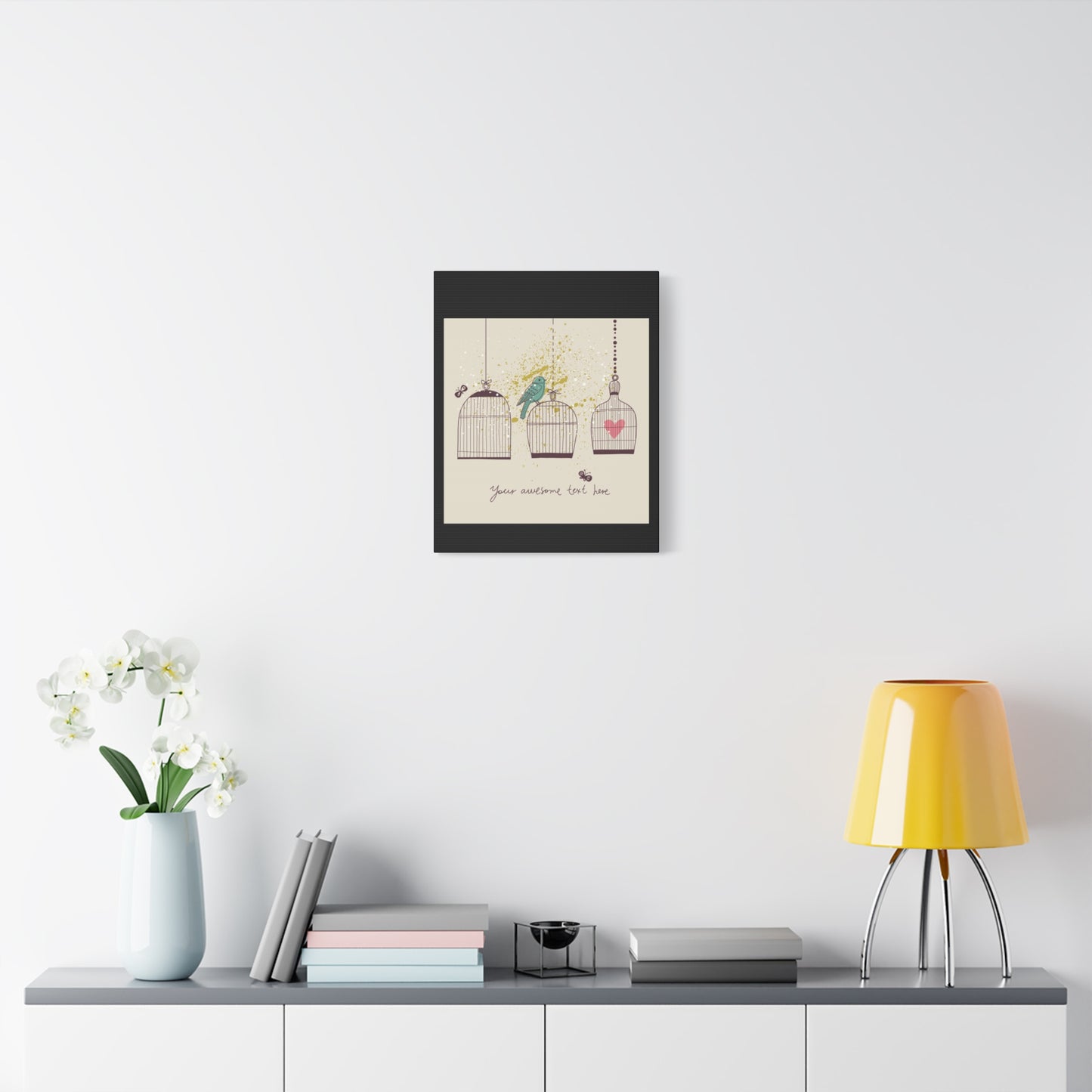 Whimsical Birdcage Canvas Wall Art - Personalized Home Decor