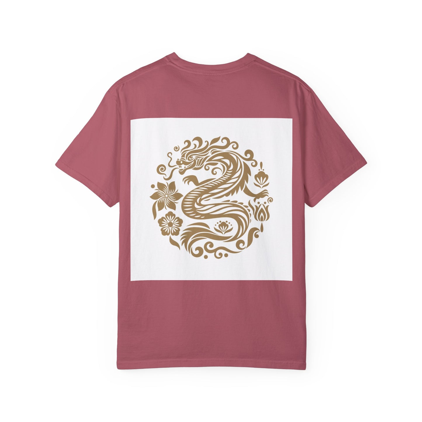 Garment-Dyed Dragon Graphic T-shirt for Nature Lovers