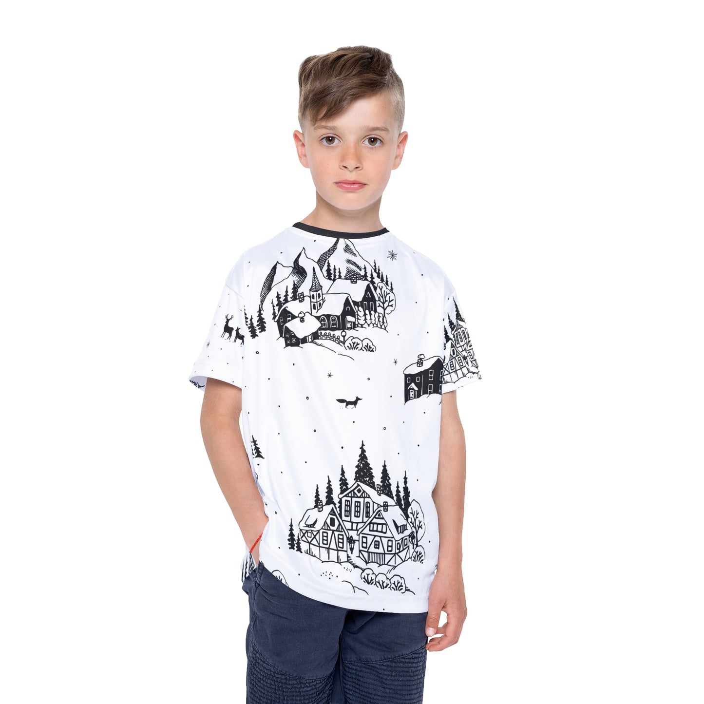 Kids Winter Sports Jersey - Cozy Holiday Design