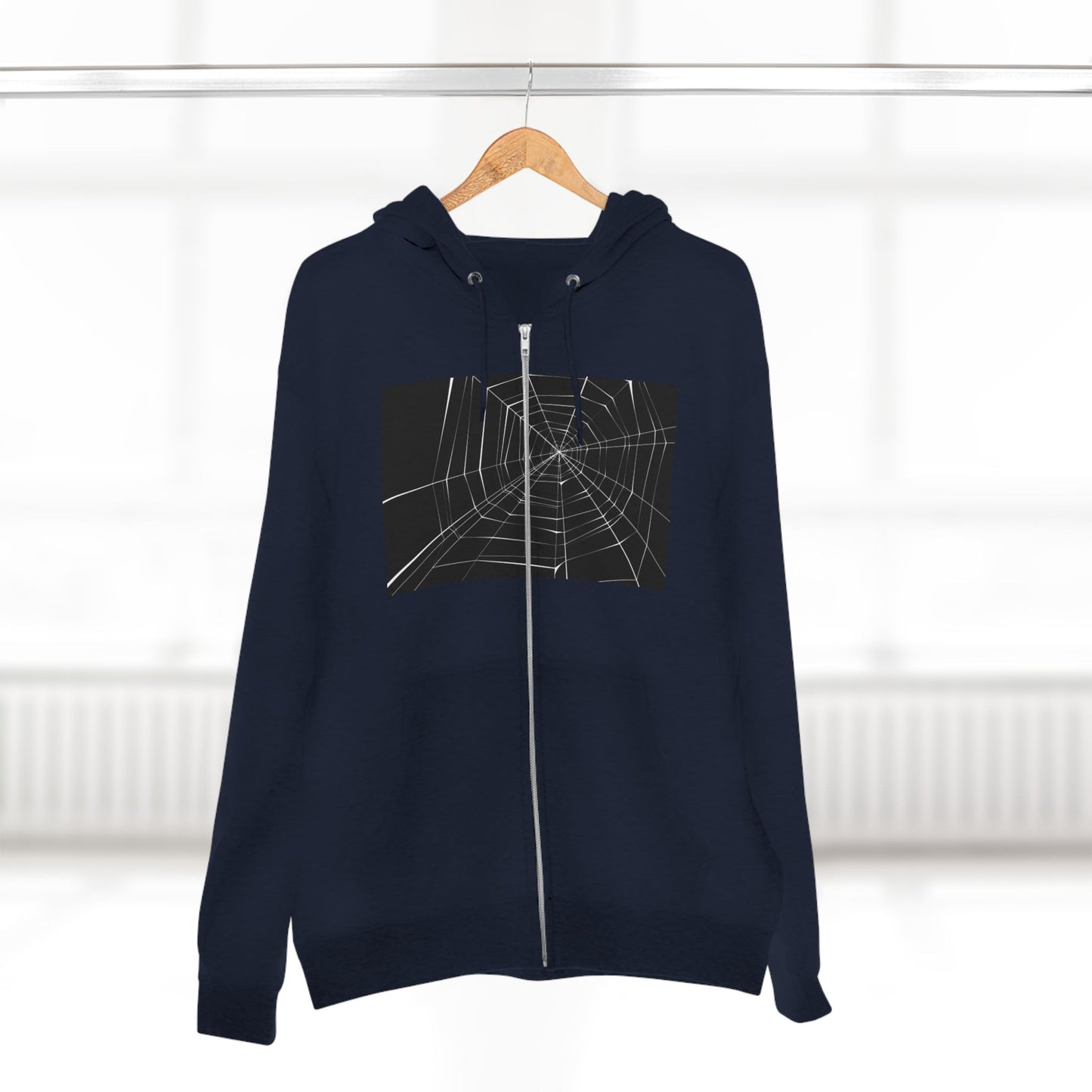 Sleek Spiderweb Unisex Zip Hoodie – Perfect for Halloween or Casual Wear