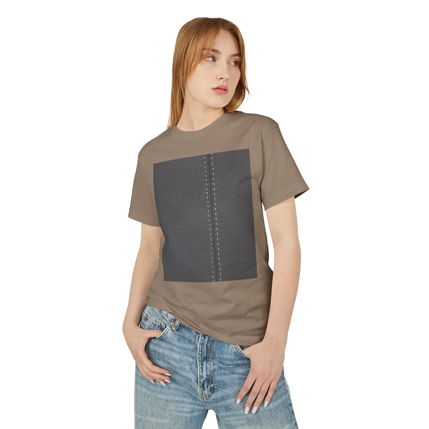 Stylish Texture Unisex Heavyweight Tee - Unique Fur & Leather Design
