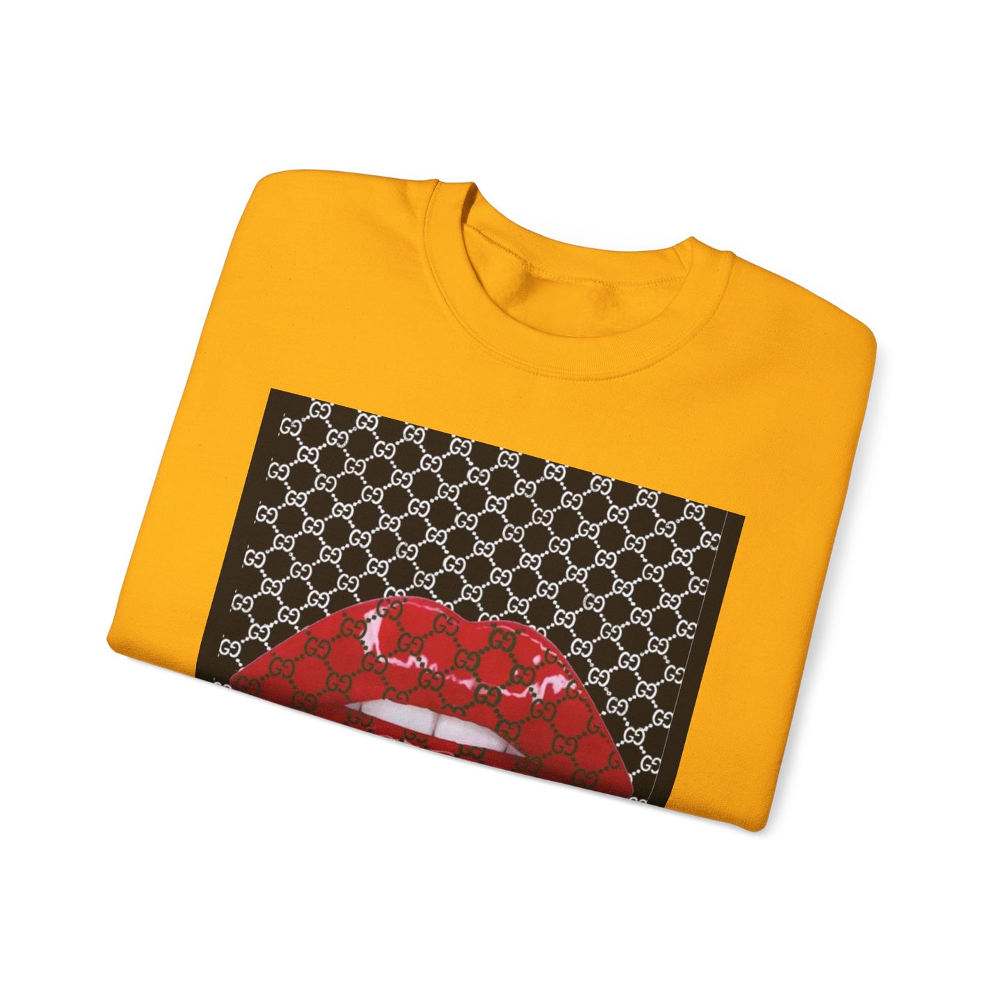 Trendy Unisex Graphic Crewneck Sweatshirt with Lip Design