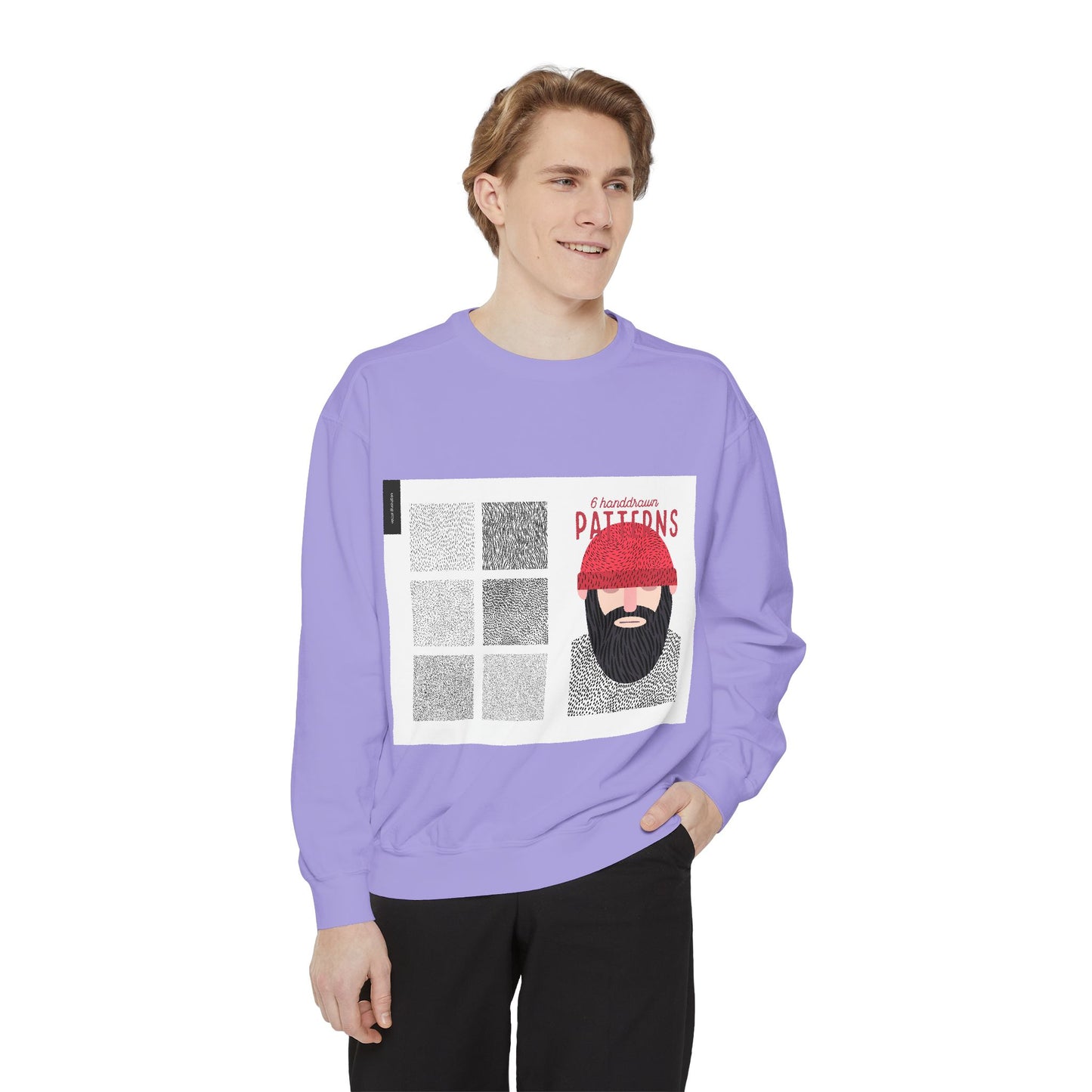 Creative Patterns Unisex Garment-Dyed Sweatshirt - Unique Design for Comfort & Style