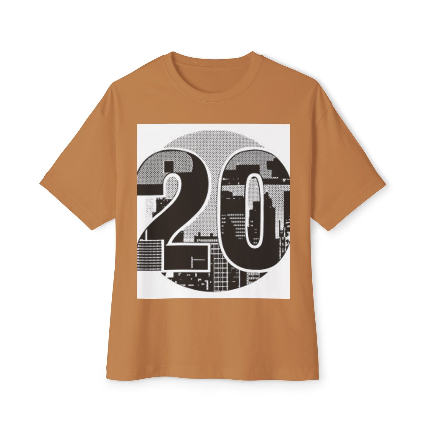 Retro Cityscape 20 Unisex Oversized Boxy Tee - Street Style Graphic Top