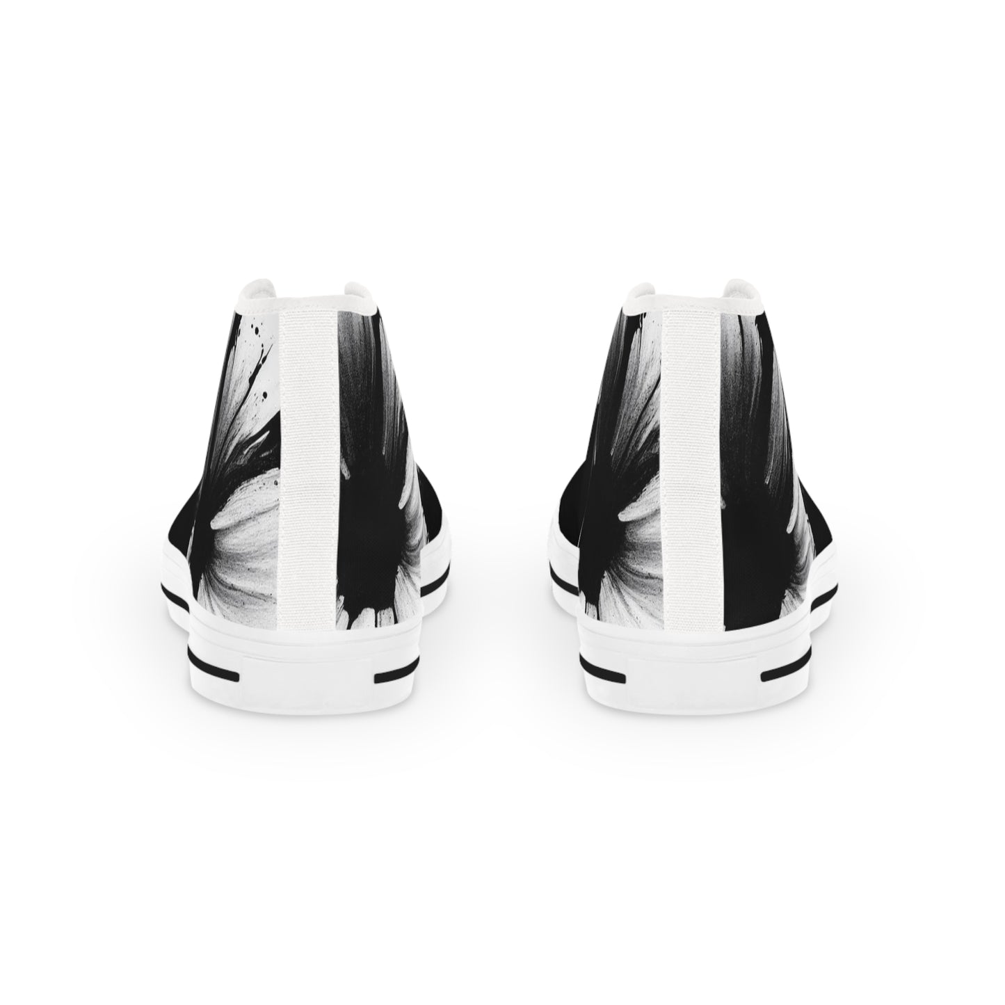 Stylish Black and White High Top Sneakers for Men - Trendy Art-Inspired Footwear