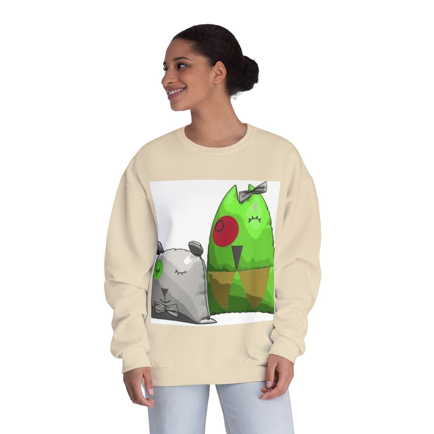 Cute Cartoon Monsters Unisex Crewneck Sweatshirt - Cozy Fun for All Ages