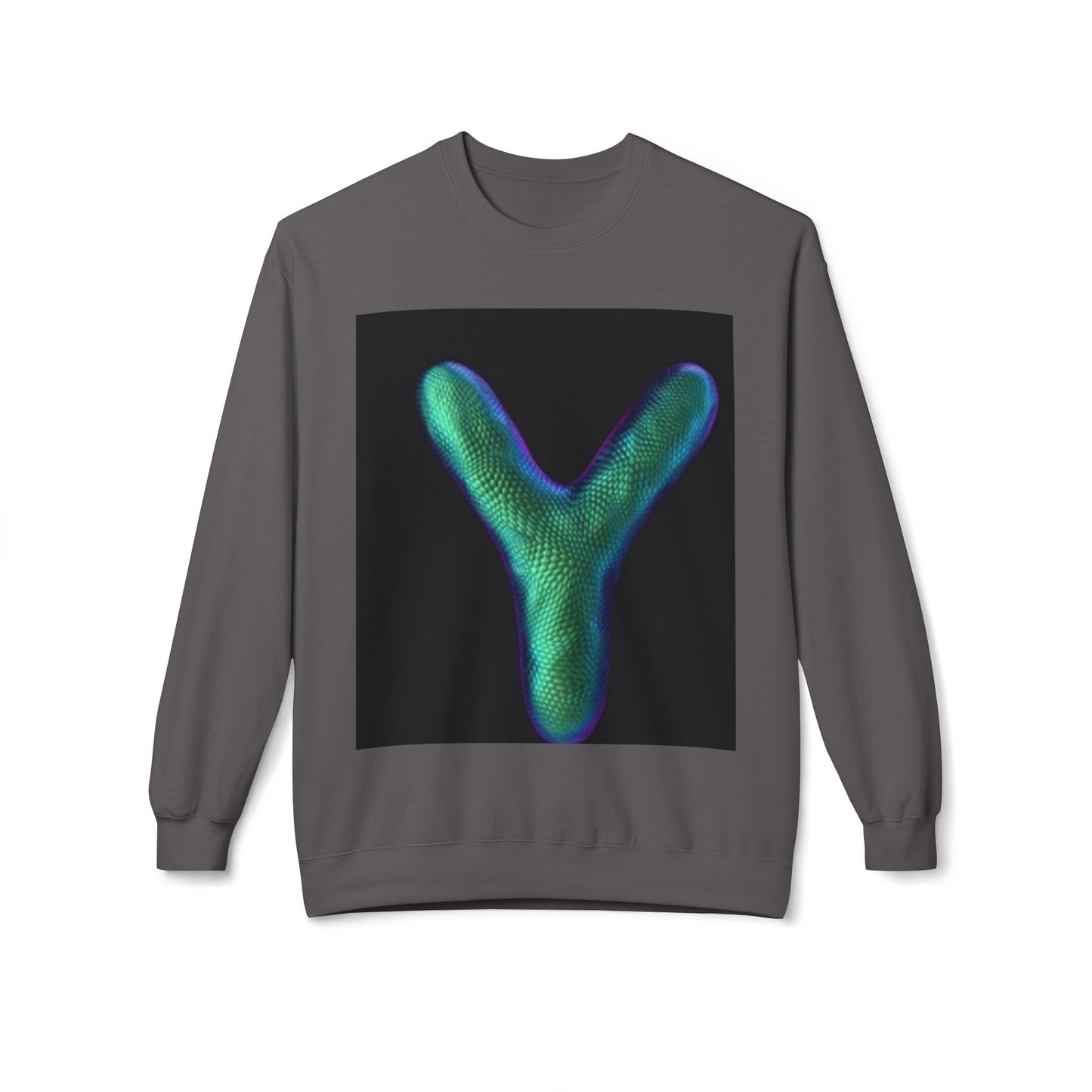Unisex Y Graphic Fleece Crewneck Sweatshirt - Cozy Modern Style