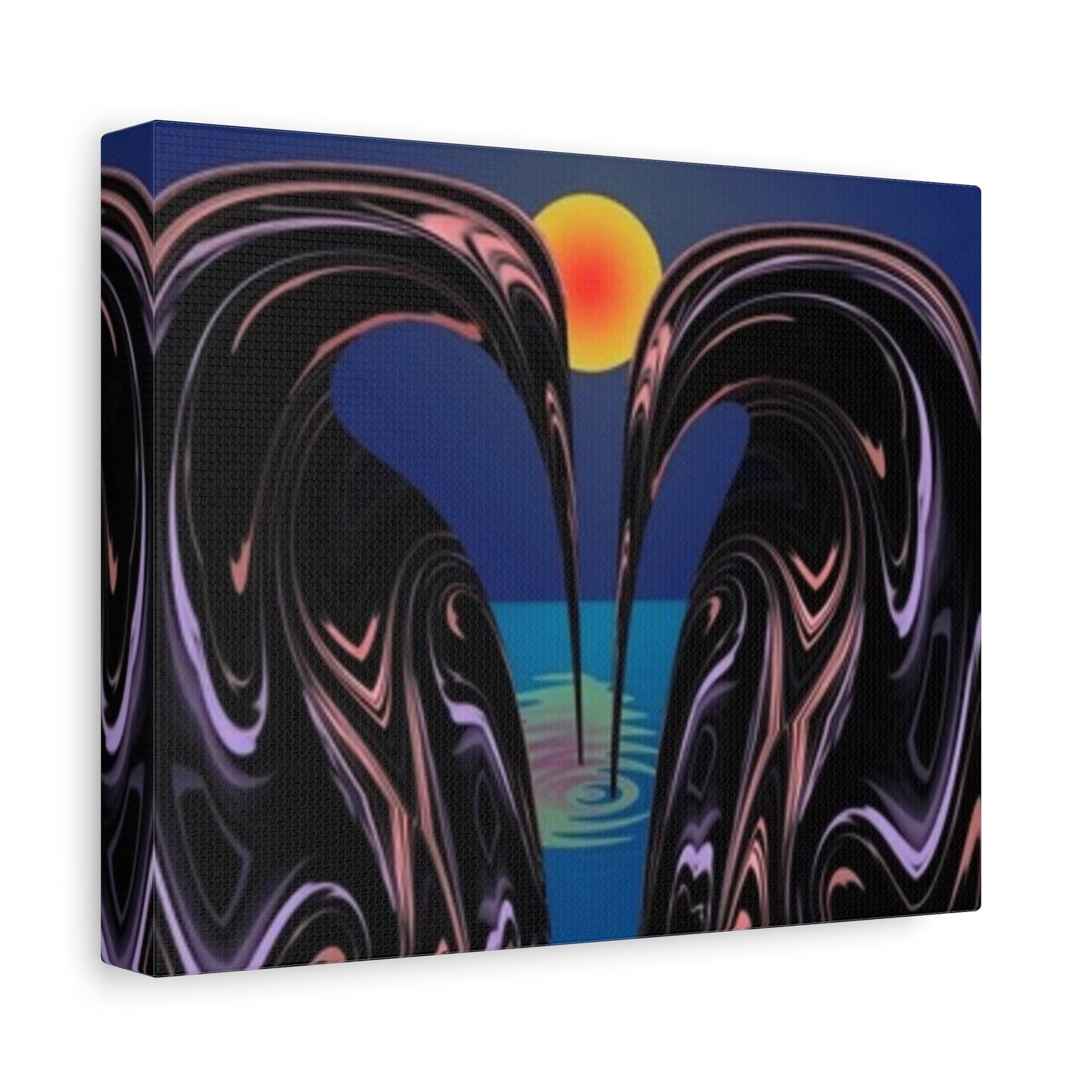 Romantic Abstract Canvas Art - Heart-Shaped Design for Home Decor