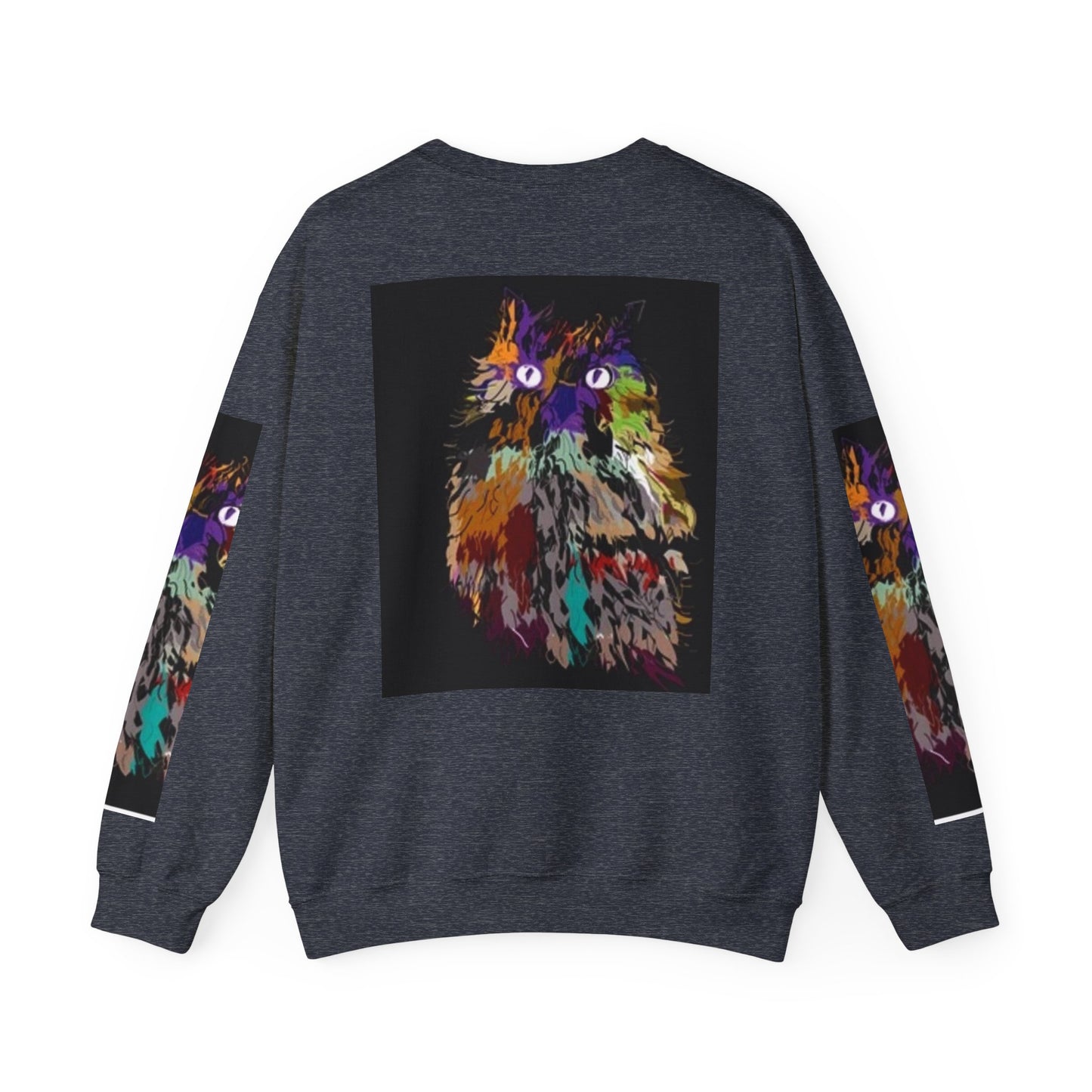 Colorful Owl Crewneck Sweatshirt - Unisex Heavy Blend™ - Cozy Art Wear for Animal Lovers