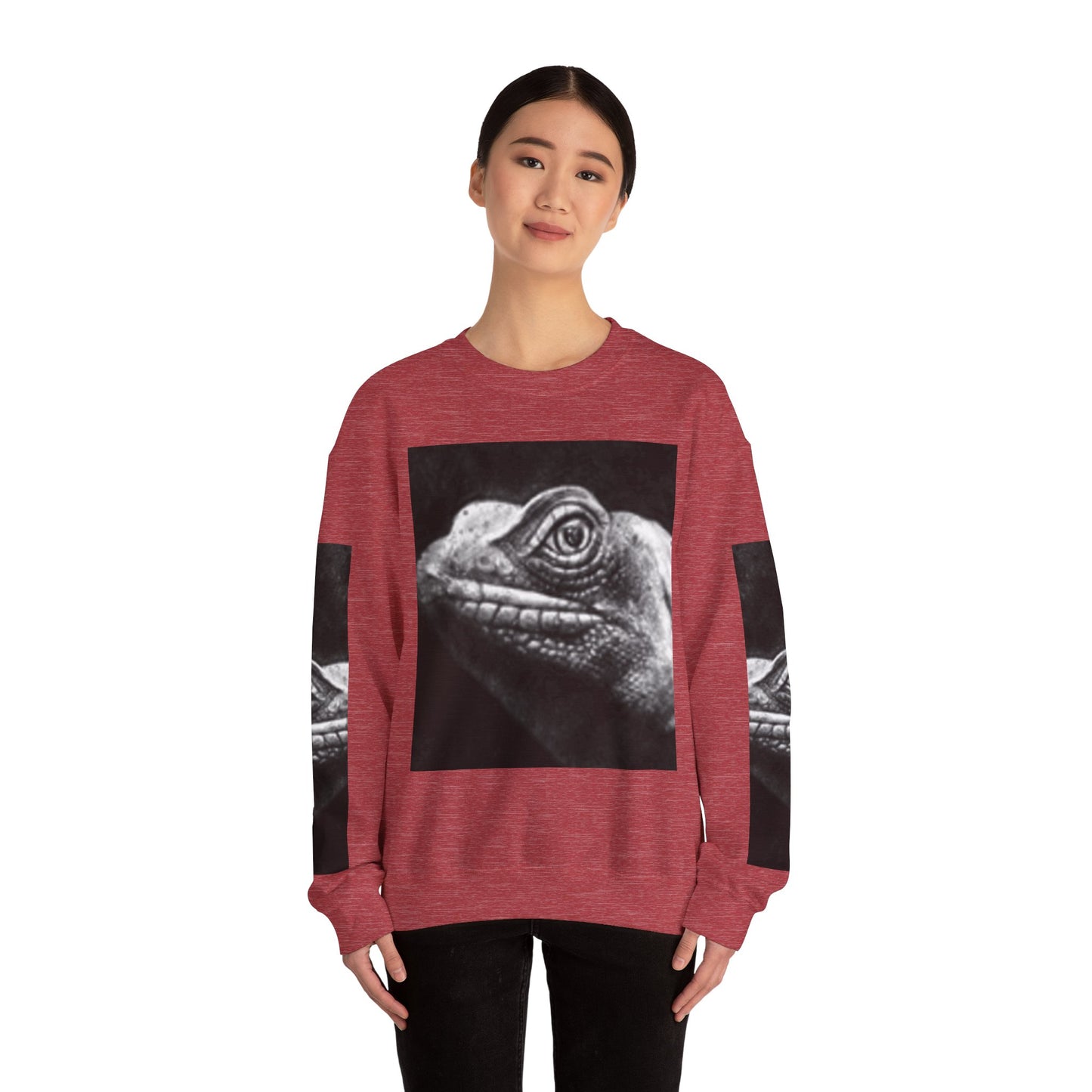 Unique Unisex Crewneck Sweatshirt with Bold Lizard Design