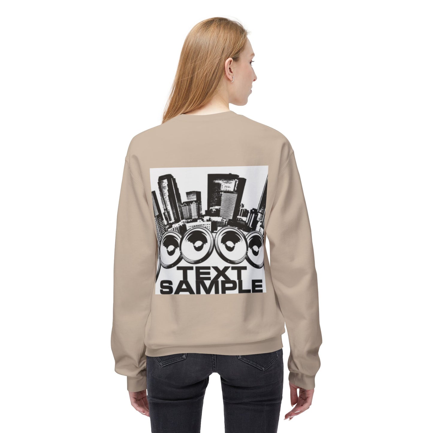 Urban Vibe Sound Wave Crewneck Sweatshirt - Unisex Fleece with Cityscape Design