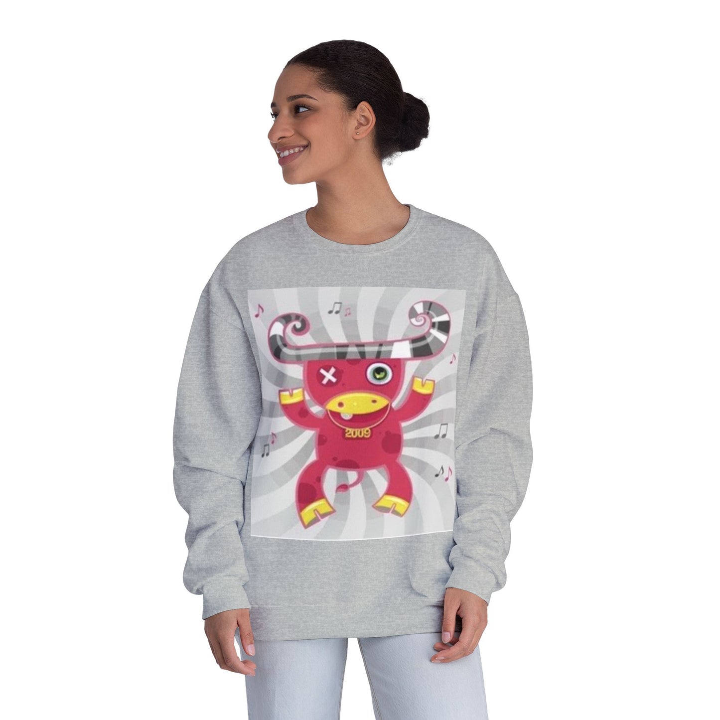 Fun Cartoon Monster Crewneck Sweatshirt - Unisex